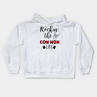 Rockin' The Cow Mom Life Kids Hoodie